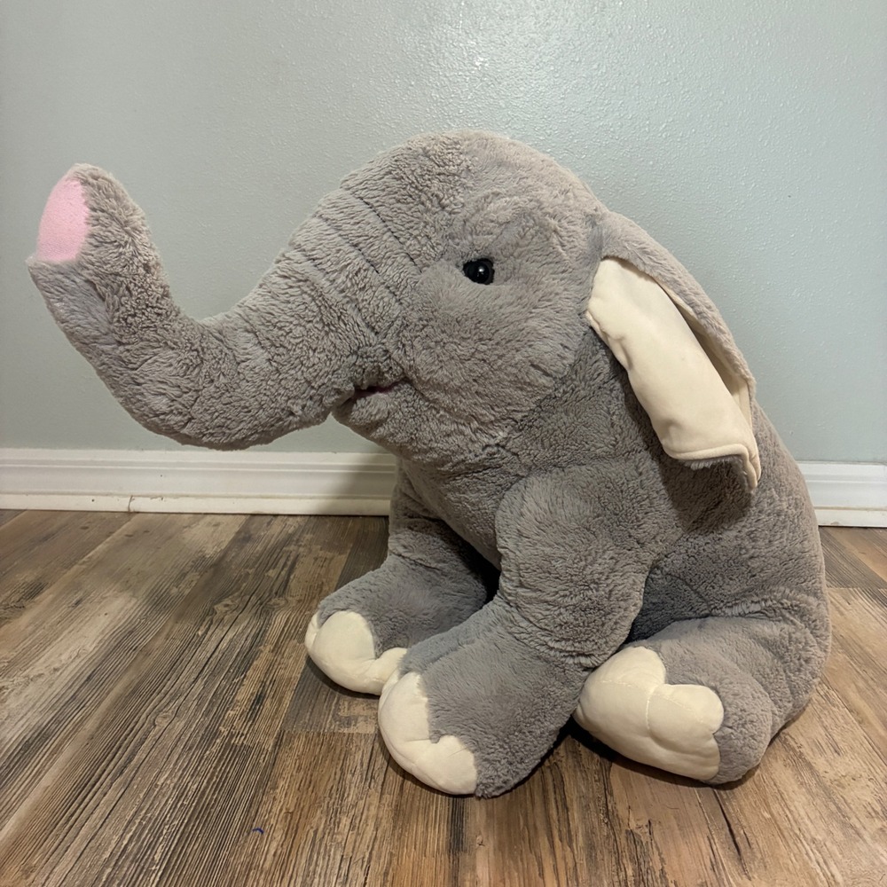 Kellytoy Large Grey Elephant Plush Stuffed Animal 29 Inch